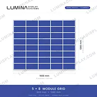 Clamshell front-service MS GI outdoor LED cabinet 1600 x 1280 mm, 140 mm deep – Lumina