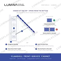 Clamshell-type MS GI outdoor LED cabinet 1920 x 960 mm with bezel and front access – Lumina
