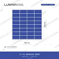 Square 1280 x 1280 mm MS GI outdoor LED cabinet, powder-coated matte, back service – Lumina