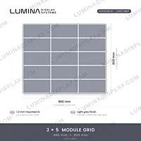 Grey MS GI outdoor LED cabinet 960 x 800 mm, multi-hole module mounting, back service – Lumina