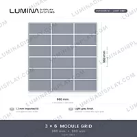 Square grey MS GI outdoor LED cabinet 960 x 960 mm, 320 x 160 modules, back service – Lumina