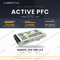 Hangte LPA-200-4.5 slim fan-less 4.5 V 40 A LED display power supply, 30 mm high – Lumina