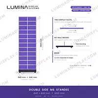 Double-sided indoor LED standee MS cabinet 640 + 640 x 1920 mm, powder-coated GI – Lumina