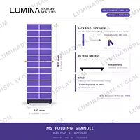 MS folding indoor LED standee cabinet 640 x 1920 mm, powder-coated 1.2 mm GI – Lumina