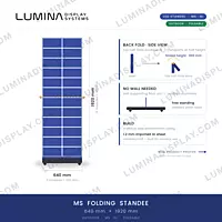 MS folding indoor LED standee cabinet 640 x 1920 mm, powder-coated 1.2 mm GI – Lumina