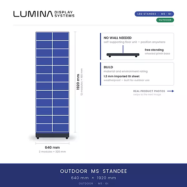 OUTDOOR STANDEE MS CABINET 640 MM X 1920 MM