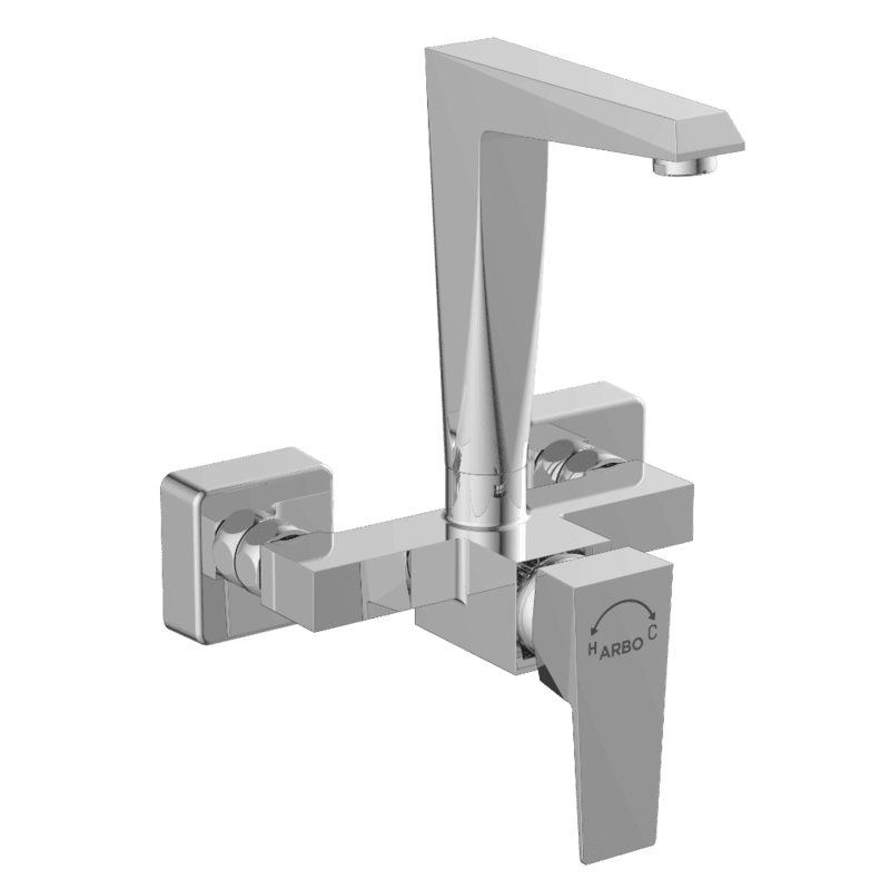 Lavish Single Lever Sink Mixer With Swinging Spout With Connecting Legs With Wall Flange