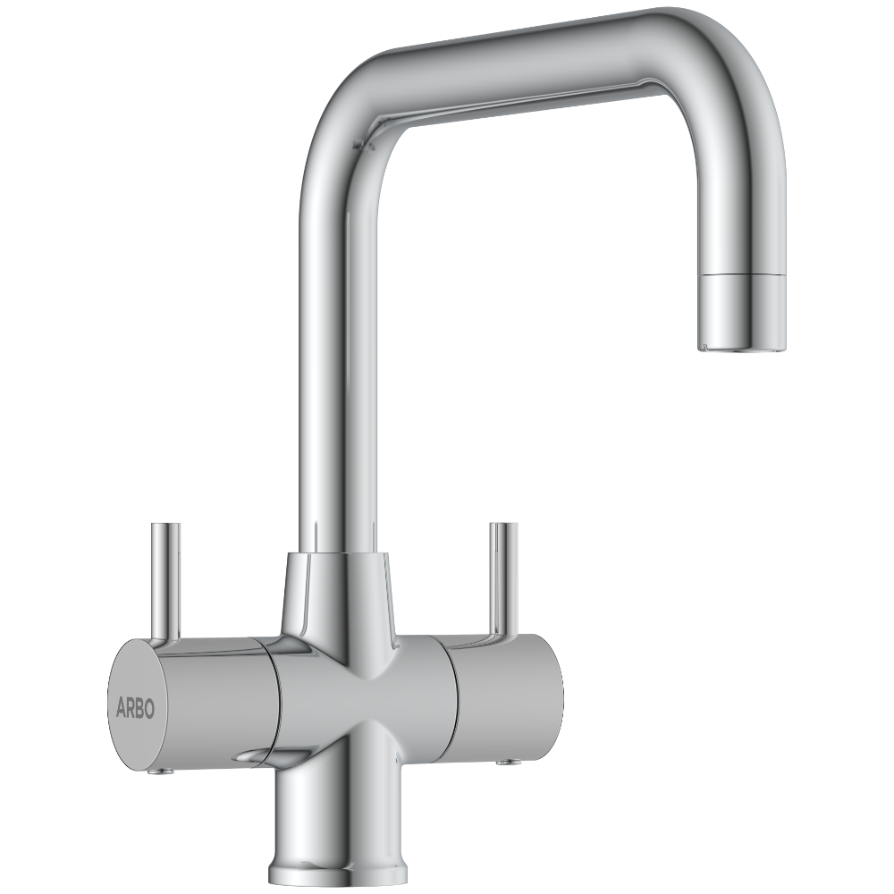Lexus Center Hole Basin Mixer With Swinging Spout With Braided Hoses (Table Mounted Model)