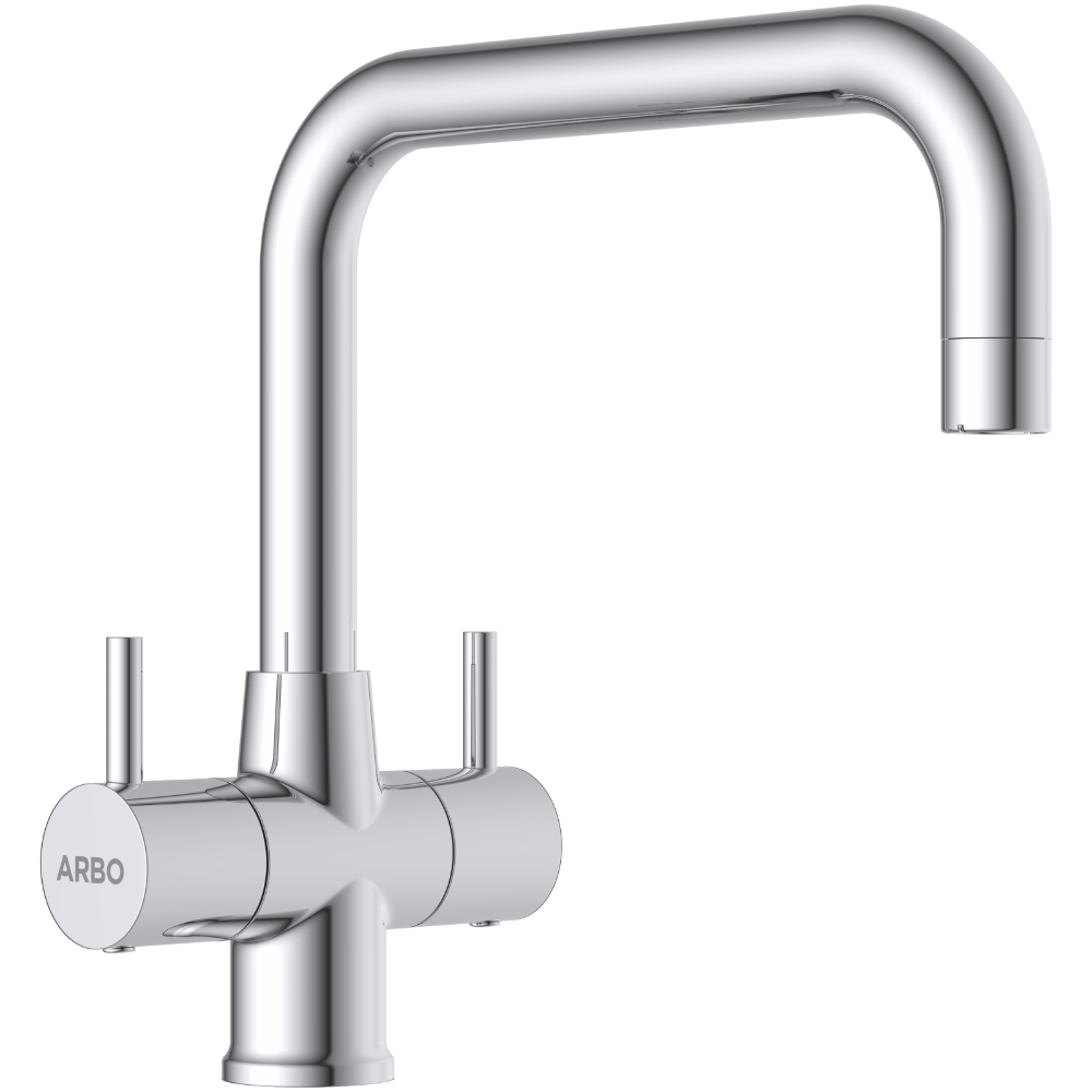 Lexus Center Hole Basin Mixer With Swinging Spout With Braided Hoses (Table Mounted Model)