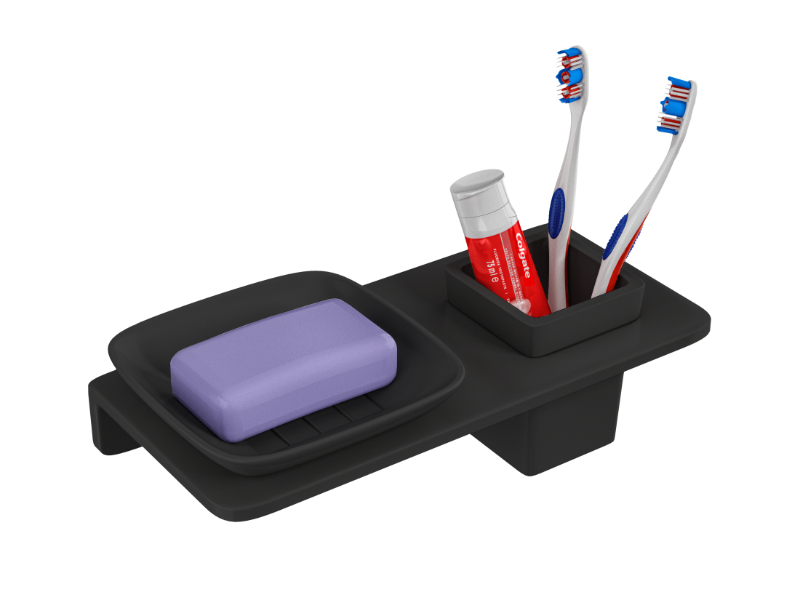 Lavish Small Square Soap Dish With Glass