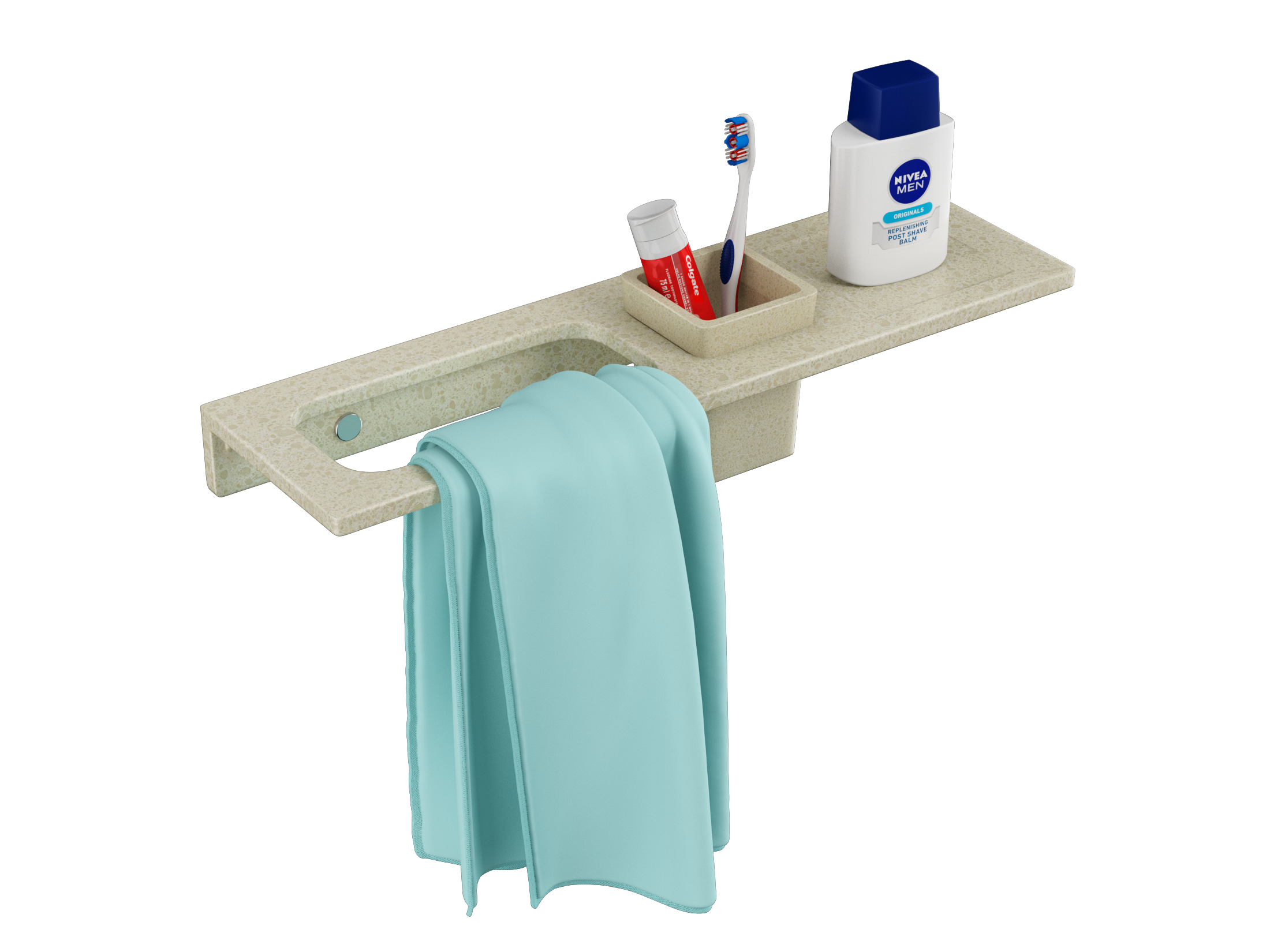 Lavish Brush Holder With Napkin Stand Shelf
