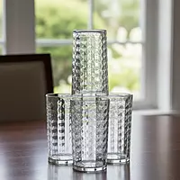 Aqua Plastic Glass Set 6Pcs