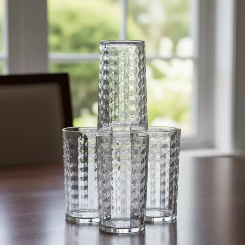 Aqua Plastic Glass Set 6Pcs