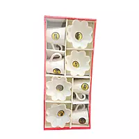 8-Piece White Ceramic Tea Cup & Saucer Gift Box