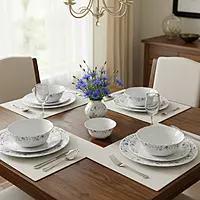 LAOPALA Pack of 33 Opalware Diva Classique Blue Mystique 100% Hygienic & Dishwasher safe Dinner Set