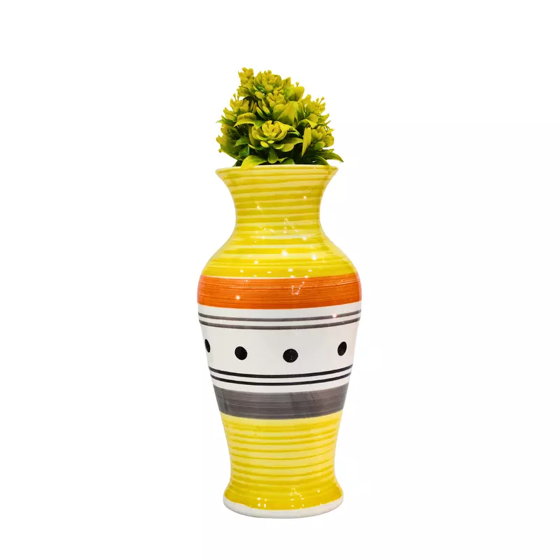 Vintage Flower Vase with Print