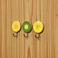 Adhesice Fruit Design Hooks - Set of 6pcs