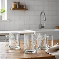 Designer Glass Tea/Coffee Mug with Handle