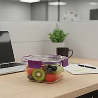 Airtight Plastic Square Food Storage Containers with Lids Leak proof, Freezer safe 750ml