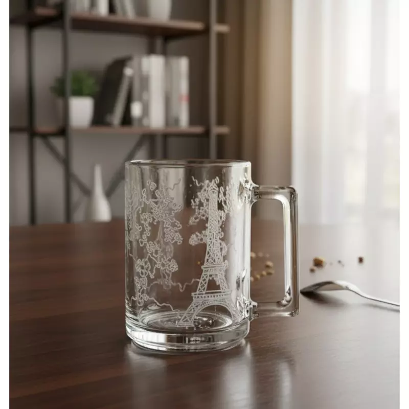 Designer Glass Tea/Coffee Mug with Handle