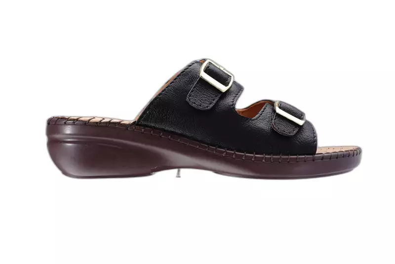 LA MAIDENS Women's Dual Buckle Comfort Sliders
