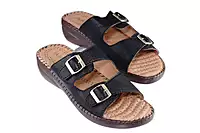 LA MAIDENS Women's Dual Buckle Comfort Sliders