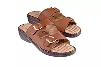 LA MAIDENS Women's Dual Buckle Comfort Sliders