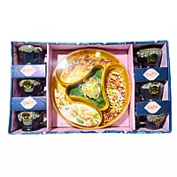 Six Cups Mugs & Round, Segmented Serving Platter