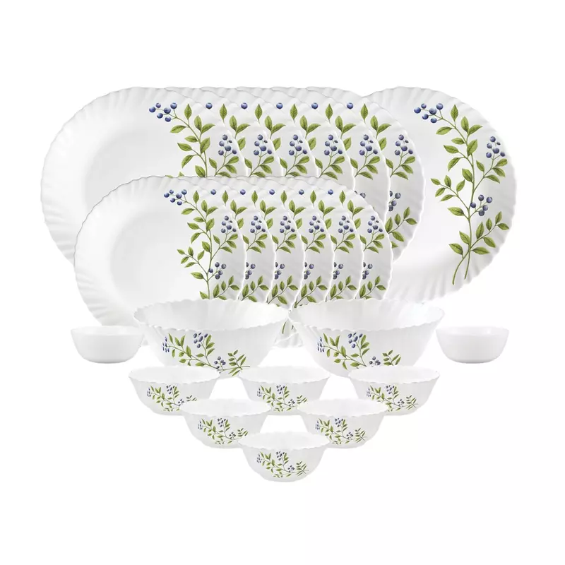 La Opala Novo Collection Opal Glass Crockery of 6 Dinner Set 23 pcs  Plates & Bowls for Dining