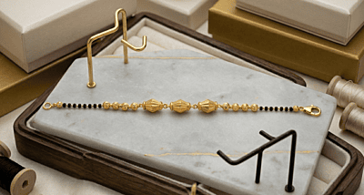 18 kt Gold Barrels Magalsutra Bracelet