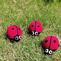 Crochet Small Ladybird Rattle Ball