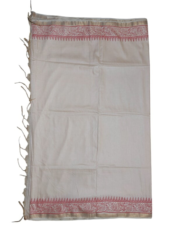 Lal Paar Durga Puja Bengali Silk Saree with Running Blouse