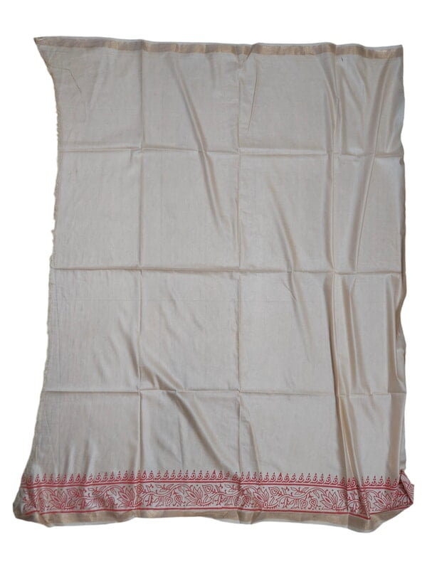 Lal Paar Durga Puja Bengali Silk Saree with Running Blouse