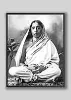 Holy Mother Sri Sarada Devi Photo - Studio with Lily Plant