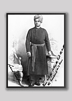 Swami Vivekananda at the World Parliament of Religions, Chicago 1893. Photo with signature