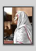 Holy Mother Sri Sarada Devi - Seated in Meditation - Side view Bust Photo