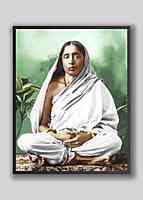 Holy Mother Sri Sarada Devi Photo - Studio with Lily Plant
