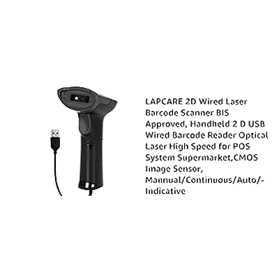 Lapcare 2D Wireless Barcode Scanner – 2.4GHz + Bluetooth | Fast Scanning | POS & Retail Use