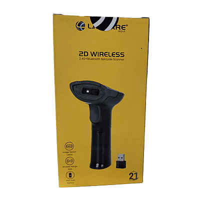 Lapcare 2D Wireless Barcode Scanner – 2.4GHz + Bluetooth | Fast Scanning | POS & Retail Use