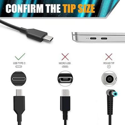 Laptop Charger/Adapter 45W 5V/2.4A, 9V/3A, 12V/3A, 15V/3A, 18V/2.5A, 20V/2.25A (PinSize Type-C) Universal Charger including USB-A Charging Port Laptop Charger/Adapter 45W 5V/2.4A, 9V/3A, 12V/3A, 15V/3A, 18V/2.5A, 20V/2.25A (PinSize Type-C) Universal Charger including USB-A Charging Port