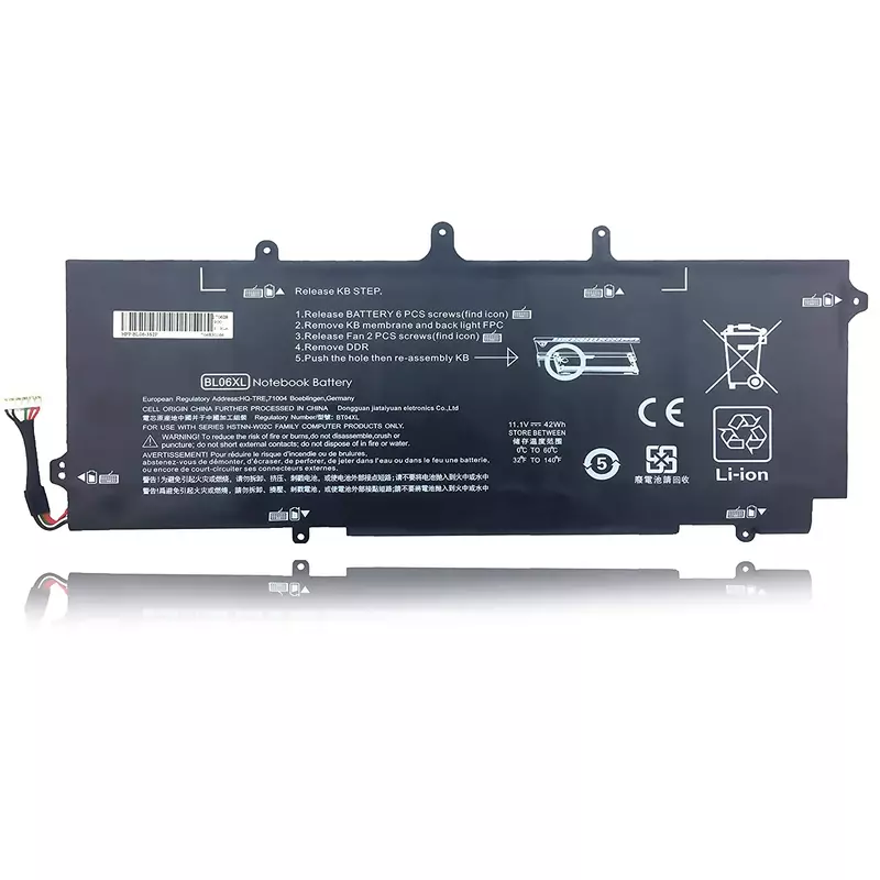 Compatible Laptop Battery for HP BL06XL - BL06042XL, EliteBook 1040 G1, 1040 G2 Series Laptops (3100mAh, 6-Cell)