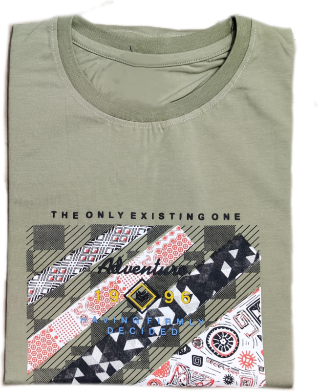 Laurel Green Printed Round Neck Tshirt