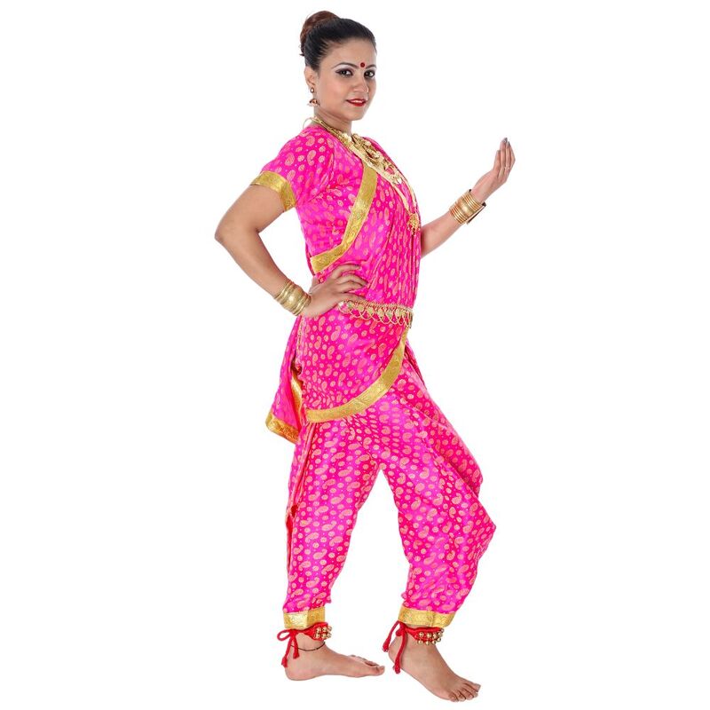 Lavani Saree Fancy Dress Costume Pink