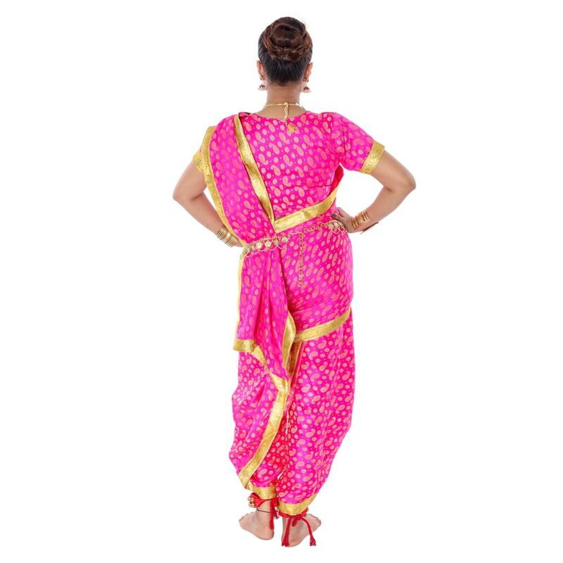 Lavani Saree Fancy Dress Costume Pink
