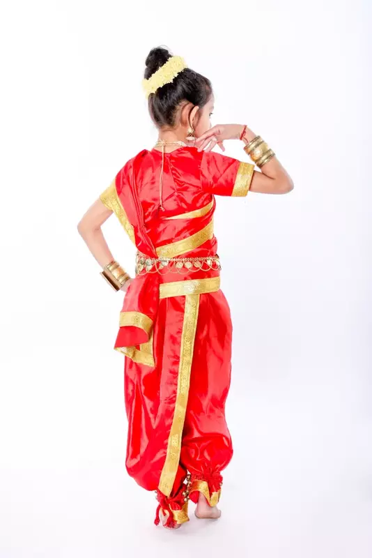 Lavani Saree Fancy Dress Costume For Girls