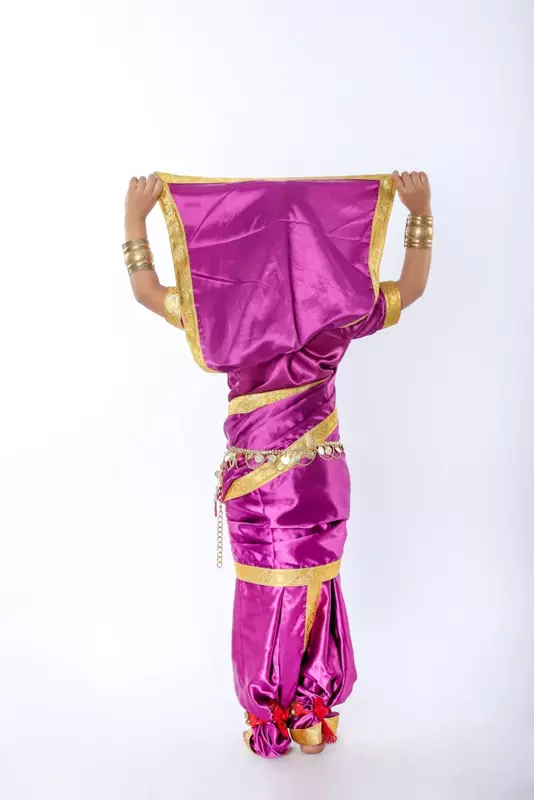 Lavani Saree Fancy Dress Costume Purple For Girls