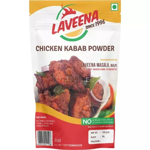 Laveena Chicken Kabab Powder – Authentic Spice Mix for Grilled Chicken – 100g