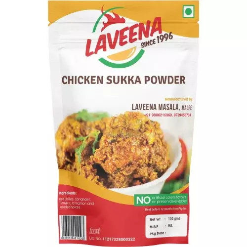 Laveena Chicken Sukka Powder – Authentic South Indian Spice Blend – 100g