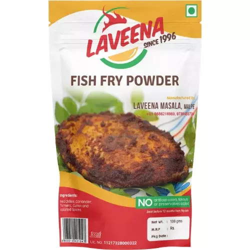 Laveena Fish Fry Powder – Authentic Spicy Fish Masala – 100g