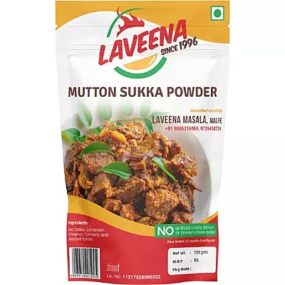 Laveena Mutton Sukka Powder โ Authentic South Indian Spice Blend โ 100g